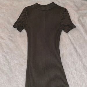 Mock-Neck Green Dress